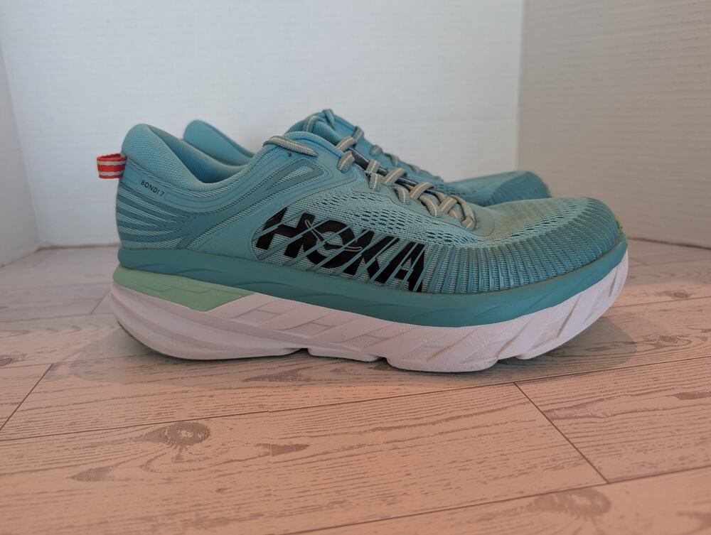 Hoka One One Bondi 7 Women's Size 9.5 Running Shoe Aquarelle Blue Very Clean